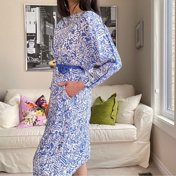 2 pieces abstract print top and skirt set - Picture 4 of 10